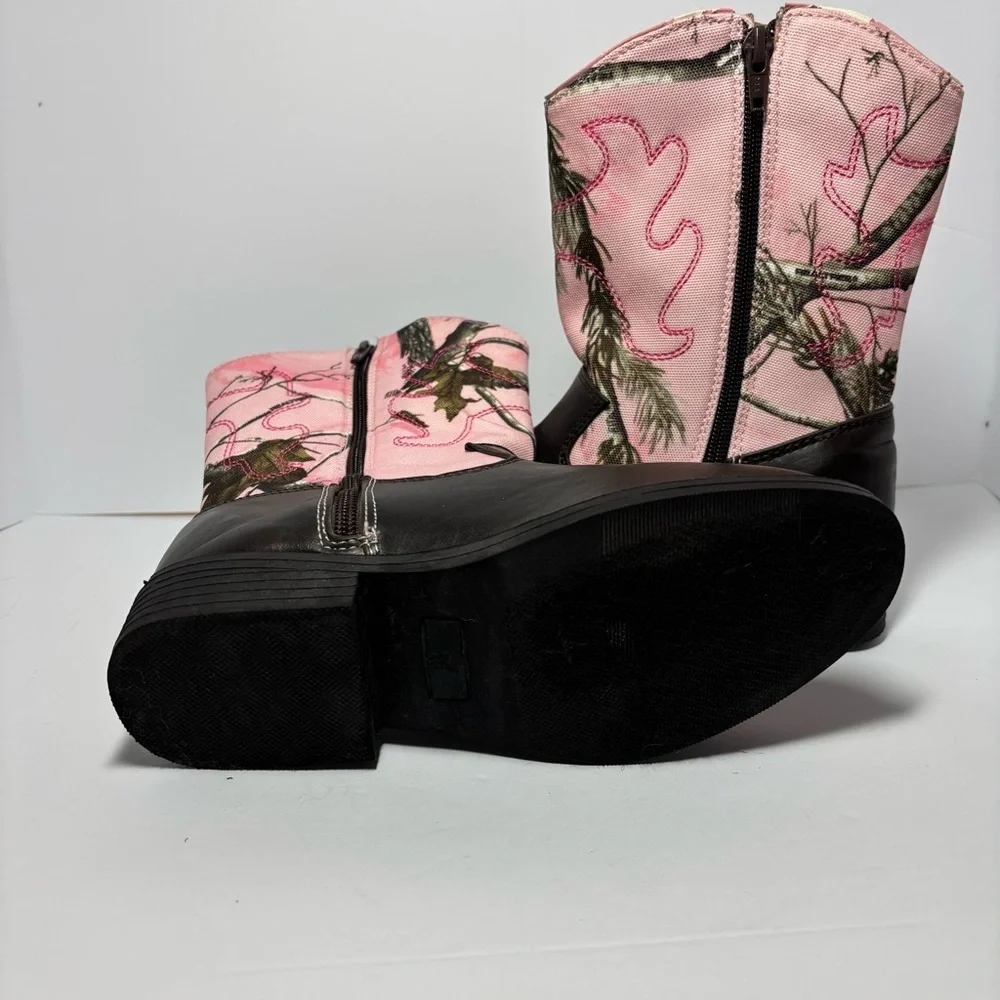 Realtree Pink Camo Cowgirl Boots, Toddler Girls Kids Camouflage Dusty Cowboy